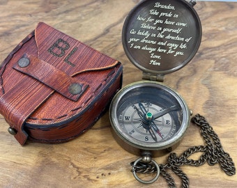 Congratulations Gift, Engraved Compass, Fathers Day Gift, Christmas Gift, Working Compass, Anniversary Gift, Groomsmen Gift, Adventure Gift