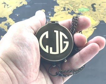 Personalized Brass Compass, Anniversary Gift for Him