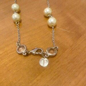 Mother of Pearl Opera Necklace: 30-inch Silver Chain image 6