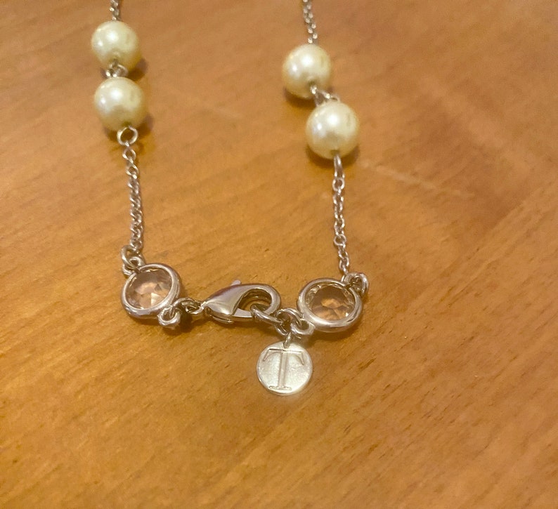 Mother of Pearl Opera Necklace: 30-inch Silver Chain image 6