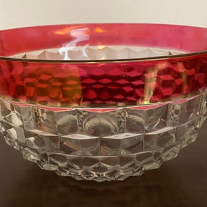 Vintage Whitehall Ruby Flash Punch Bowl Set: Bowl and 12 Glasses
