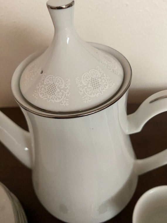 Mikasa Fine China // Coffee Pot and 8 Demitasse Cups and