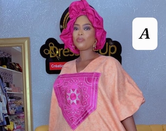 Luxurious african dress/ Birthday Wedding Prom dress/ Handmade Embroidery/ Bazin Gretzner/ African clothing for women