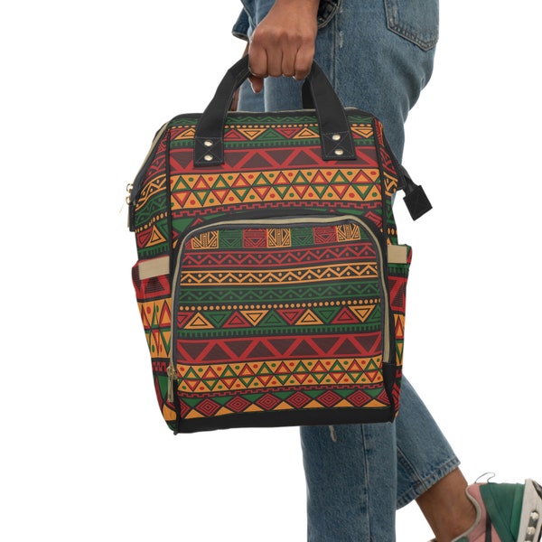 Multifunctional Ankara Diaper Backpack- Multicolor African Print wickeltasche - Baby mummy bag