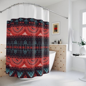 Afrocentric ankara print Shower Curtain/ African Home Decor/ Bathroom Decor/ Housewarming gift/ Mothers day gift