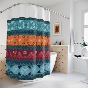 Afrocentric ankara print Shower Curtain/ African Home Decor/ Bathroom Decor/ Housewarming gift/ Mothers day gift