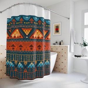 Afrocentric ankara print Shower Curtain/ African Home Decor/ Bathroom Decor/ Housewarming gift/ Mothers day gift