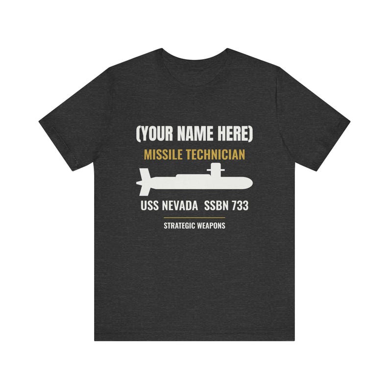 Personalisiertes T-Shirt für Raketentechniker auf U-Booten – mit individuellem Namen und U-Boot-Motiv – Geschenk für Veteranen der strategischen Waffentechnik Bild 5