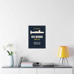 Affiche personnalisée de sous-marin 45,7 x 61 cm - Nom du bateau, numéro de coque et années de service - Décoration murale pour sous-marinier image 5