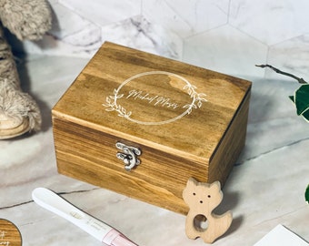 Wooden Miscarriage Keepsake Box, Engraved and Personalized