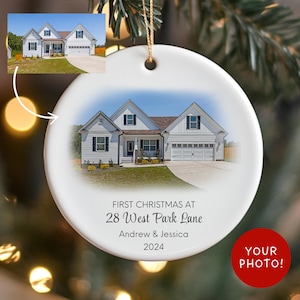 Benutzerdefinierte neues Haus Ornament, erste Weihnachten in unserem neuen Haus Ornament, Housewarming Geschenk für Weihnachten, erste Haus Paare Andenken Ornament