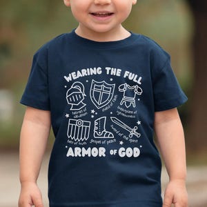 Armor of God, Christian Bible Verse T-Shirt for Toddler and Kids, Cute Church Shirt for Christian Kids and Toddlers, Boys Christian Tee