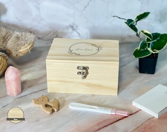 Wooden Miscarriage Keepsake Box, Engraved and Personalized