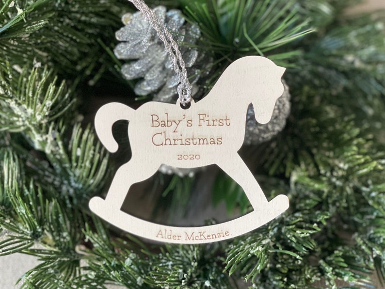 Personalized New Baby Gift Babys First Christmas Rocking Etsy