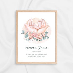 Personalized Memorial Print for Miscarriage, Stillbirth, or Infant Loss, Baby Feet and Hands Digital Art, Pregnancy Loss Gift