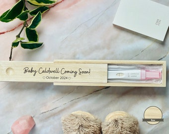 Pregnancy Announcement Box, Pregnancy Test Box, Announcement for Husband, Personalized and Engraved