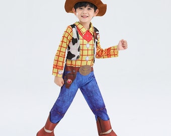 Boys Cowboy Sheriff Cartoon Cosplay Halloween Party Fancy Costume Birthday Party Gift