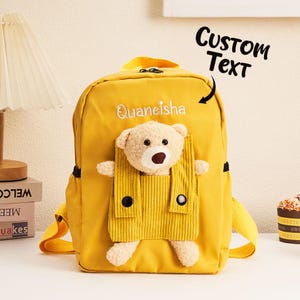 Sac à dos personnalisé en forme d'ours, sac à dos personnalisé brodé, sac à dos d'école pour tout-petits avec ours en peluche, cadeau de rentrée scolaire pour enfants, sac de garderie