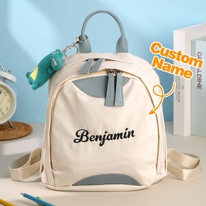 Mini sac à dos personnalisé, sac à dos brodé avec prénom personnalisé pour enfant | Cartable pour tout-petit, sac à dos moderne, cadeau de rentrée pour garçons et filles