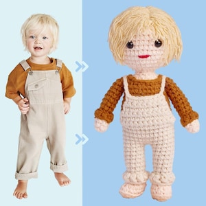 Custom Crochet Doll from Photo, Personalized Look Alike Doll,Mini Me Figure, Custom Portrait Doll,Anniversary Gift for Couple,Boyfriend Gift