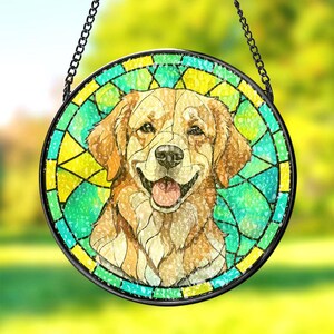 Custom Pet Portrait Suncatcher, Personalized Stained Glass Dog Memorial, Cat Lover Gift, Window Hanging Art, Unique Pet Remembrance