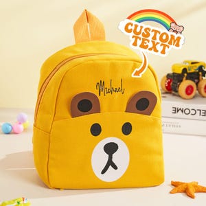 Sac à dos personnalisé pour tout-petit, sac à dos ours personnalisé avec nom, sac brodé pour enfants, mini sac à dos pour préscolaire, sac de garderie, retour à l'école