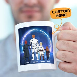 Personalized Star Wars Dad Mug: Custom Sci-Fi Family Coffee Cup