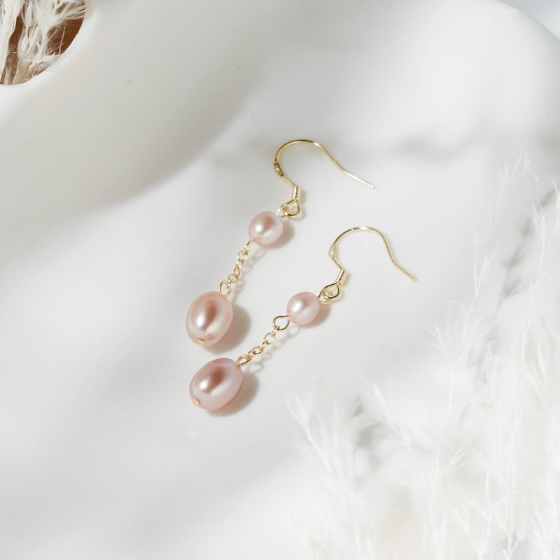 Rose Gold Korean Style Drop Earrings
