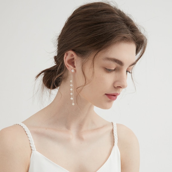 Orecchini A Cerchio Con Perle D'Acqua Dolce In Argento 925 – Pendenti Ipoallergenici, Regalo Per Donna - 3