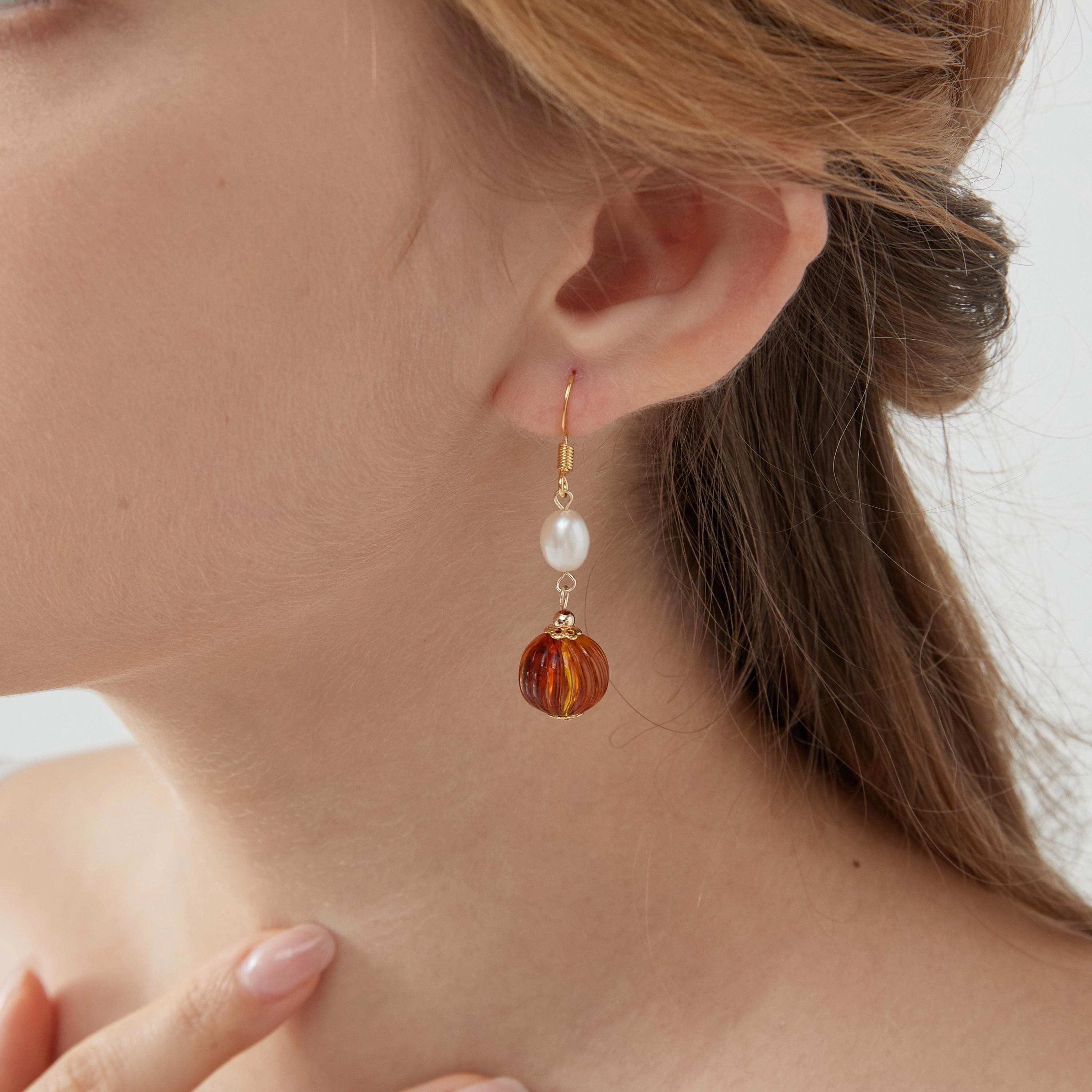 2019 Halloween Pumpkin Face Charms Earrings Acrylic Chain Drop Earring For Women