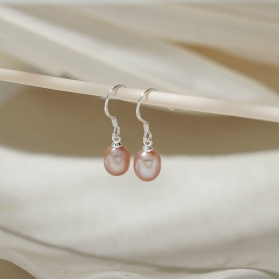 Orecchini A Cuore Con Perla D'Acqua Dolce – Argento 925 Placcato Oro Bianco E Rosa, Regalo Perfetto Per San Valentino