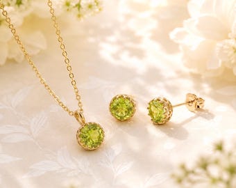 Natural Peridot Stud Earrings, August Birthstone Earrings, Dainty Green Gemstone Earrings, Minimalist Gift for Her