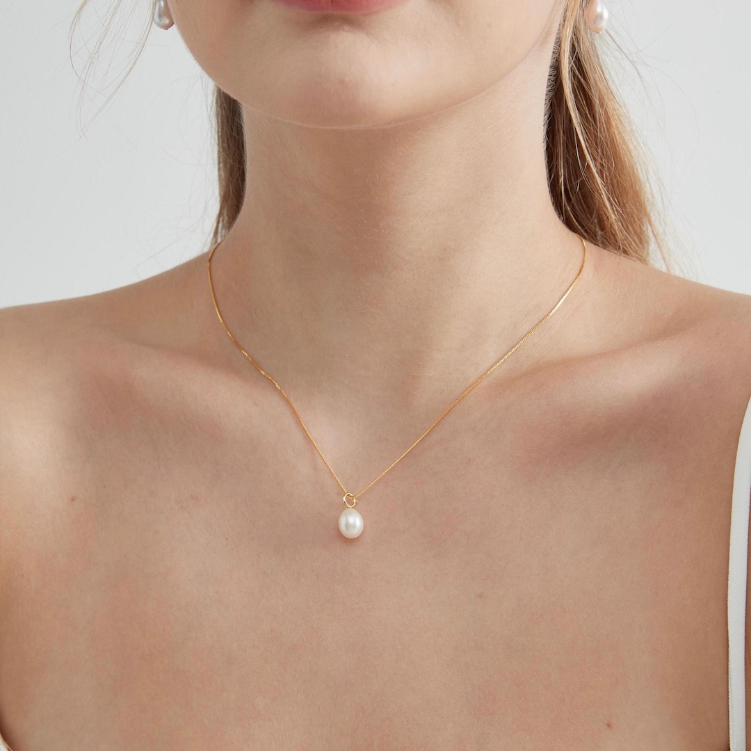 Sterling Silver Pearl Choker with Heart Freshwater Pearls – 15.5”