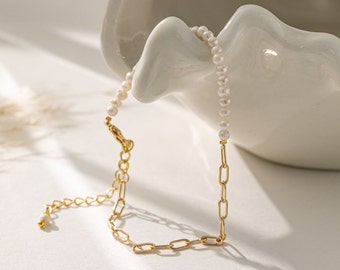 Pulsera de perlas naturales de agua dulce, delicada y delicada pulsera de cuentas de perlas diminutas, pulsera de dama de honor de la novia de la boda, regalo para ella, regalo de cumpleaños