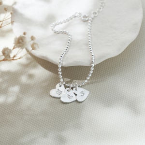 Pulseira de prata esterlina com letras iniciais do alfabeto, pulseira com contas S925 e nome do zodíaco, pulseira minimalista personalizada, presente para ela
