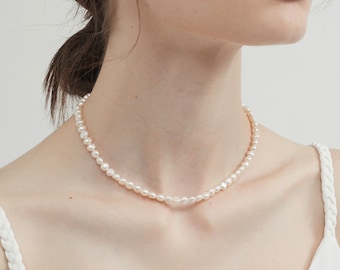 Natural Freshwater Irregular Button Pearl Choker, Gold Real Pearl Necklace, Wedding Bride Jewellery, Genuine Pearls Necklace, Gift for Her