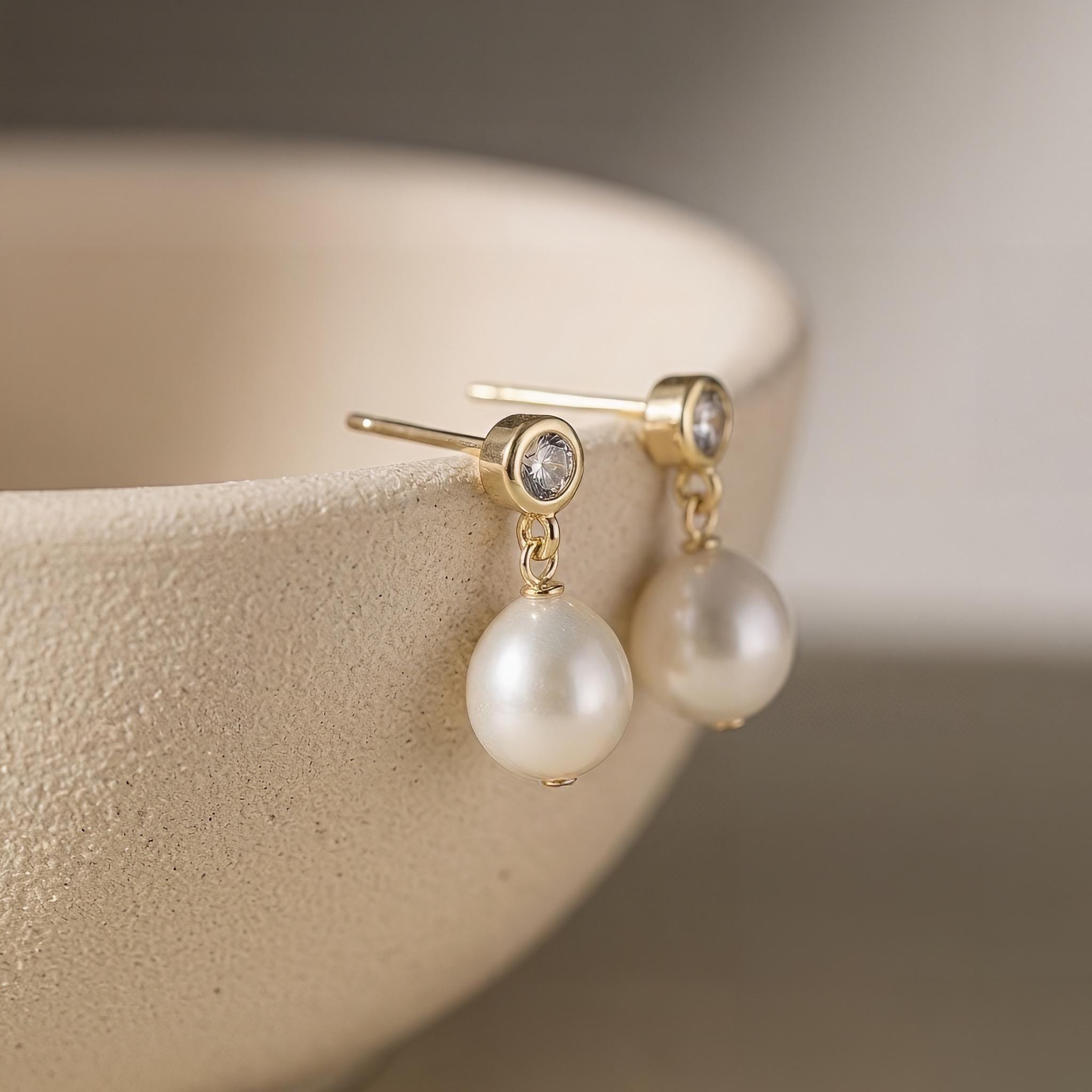 Orecchini Pendenti Con Perla Swarovski In Argento 925 – 10mm - OH-Ku10-ww – Fatti In Germania - 4