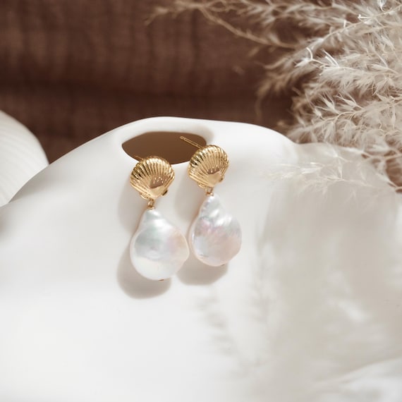 Orecchini A Bottone Con Perle Dacqua Dolce In Vero Argento Sterling 925 Perle Naturali Bianche, Rosa, Viola, Nere Gioielli Boho Da Donna In Ufficio Da 3,86 € | DHgate - Foto 4