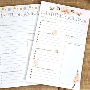 Gratitude Journal: Notepad| Gratitude Tracker Notepad| 2 Design Options| Recycled Paper