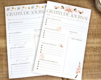 Gratitude Journal: Notepad| Gratitude Tracker Notepad| 2 Design Options| Recycled Paper