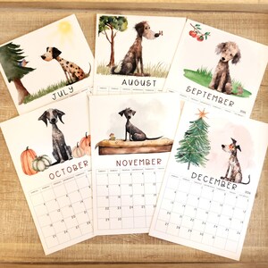 Dog Mini Desk Calendar| Watercolor Style Dog Calendar| 4"x6" Recycled Paper Calendar| Dog Lover Gifts image 3