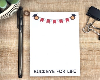 Ohio State Inspired Graduation Gift: Notepad| Buckeye| OSU| Graduation Gift| Recycled Paper