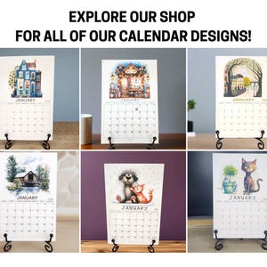 Dog Mini Desk Calendar| Watercolor Style Dog Calendar| 4"x6" Recycled Paper Calendar| Dog Lover Gifts image 7