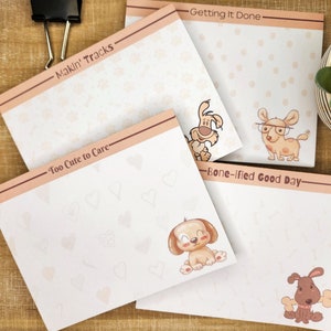 Cartoon Dogs Notepads| Cute Notepad| Dog Lover Gift| Gifts for Her| Notepads for Her| Sugarcane Paper