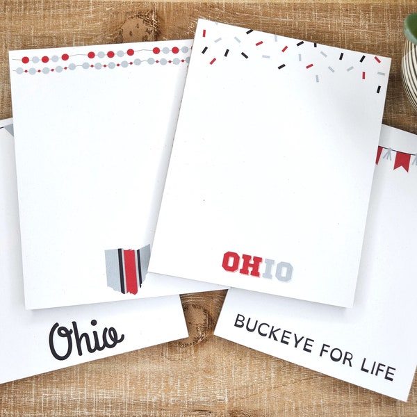 Ohio State Inspired Notepads | Buckeye | OSU | Ohio State Gift | Ohio Alumni | Recycled Paper
