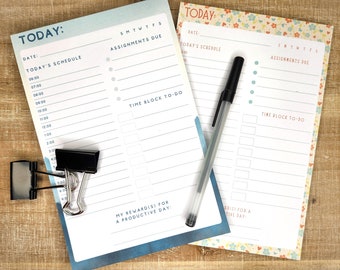 Daily Planner Notepad| College Planner| Assignment Planner| Daily Paper Planner| School Planner| Task Management Tool| Sugarcane Paper