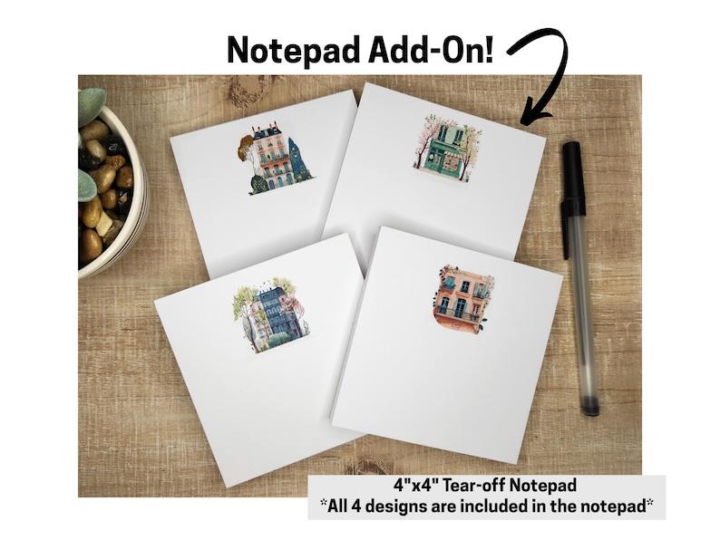 Whimsical Paris Streets Mini Desk Calendar| Mini Desk Calendar| Watercolor Style Calendar| 4"x6" Recycled Paper Calendar| image 4