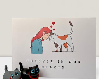 Mini chat avec carte, sculpture de chaton, monument commémoratif de chat