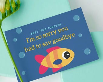 Carte de sympathie pour les poissons de compagnie - Perte de betta ou de poisson rouge