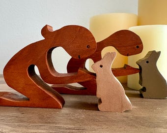 Figurine commémorative de lapin - souvenir en bois de lapin et de personne, cadeau commémoratif d'animal de compagnie, cadeau de sympathie pour l'amant de lapin